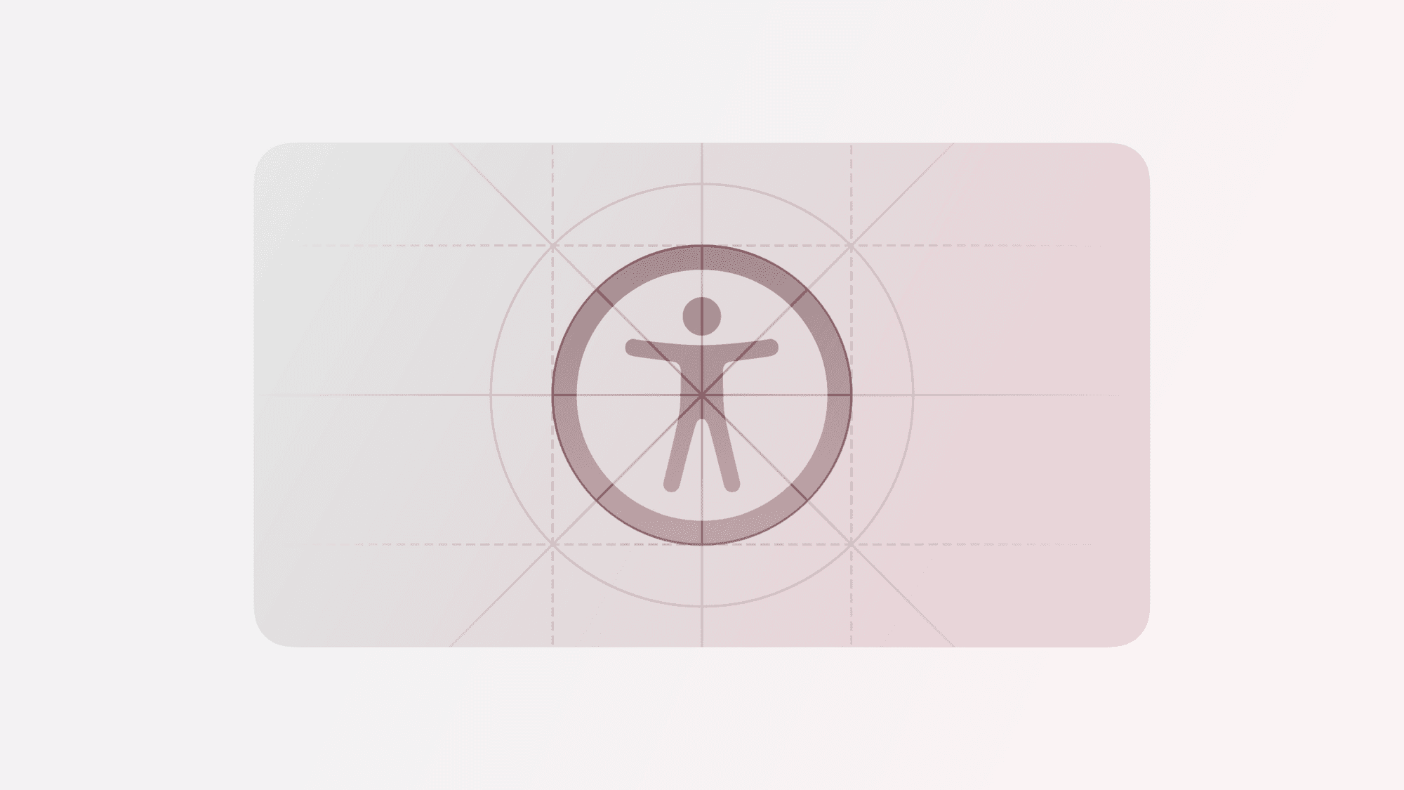 Accessibility symbol in the center of a circular outline against a soft gradient background.