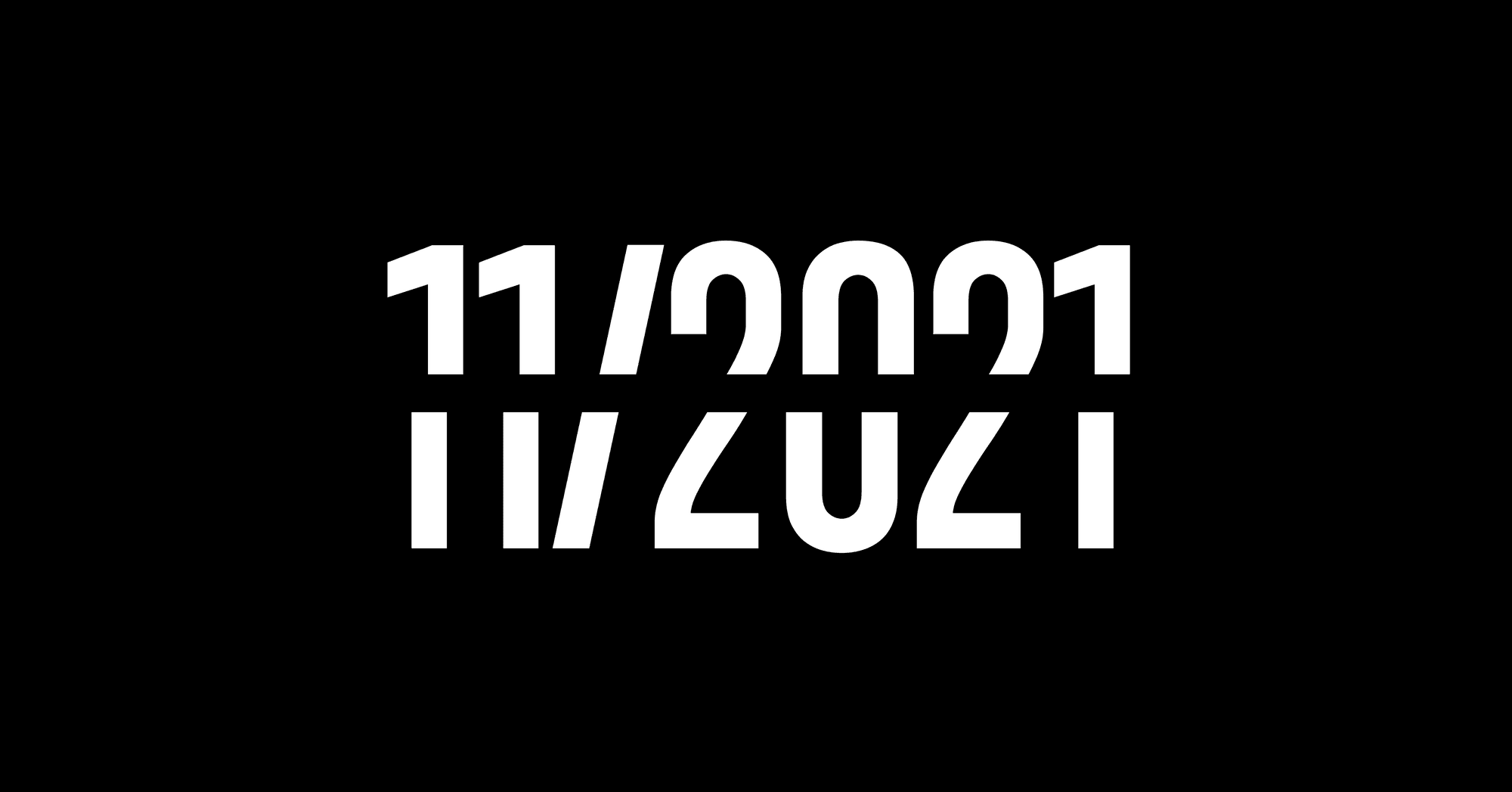 Date formats displayed as "11/2021" vertically mirrored with "11/2021" on a black background.