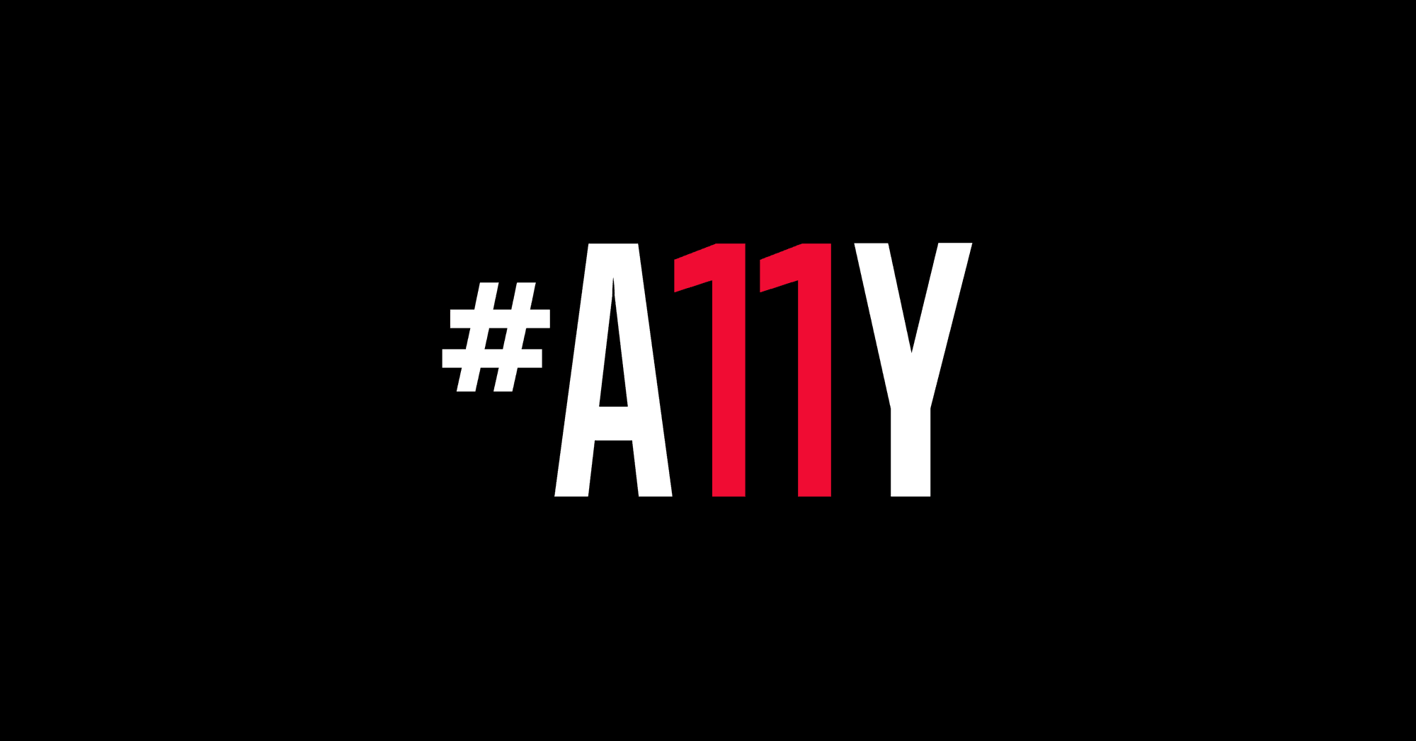 #A11Y on a black background, emphasizing the concept of accessibility.