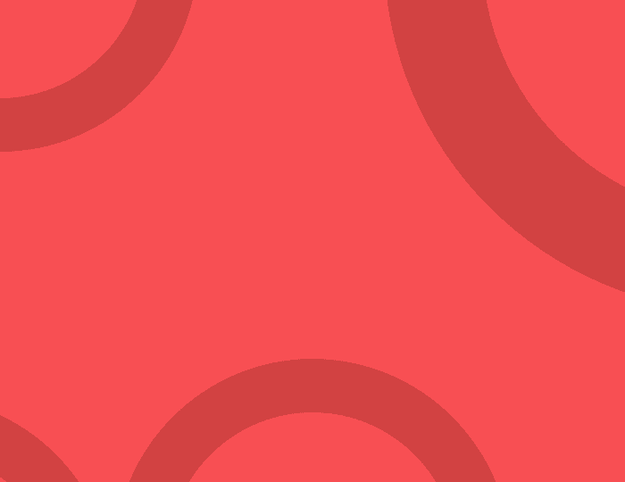 Abstract design featuring large, curved shapes in varying shades of red against a solid red background.